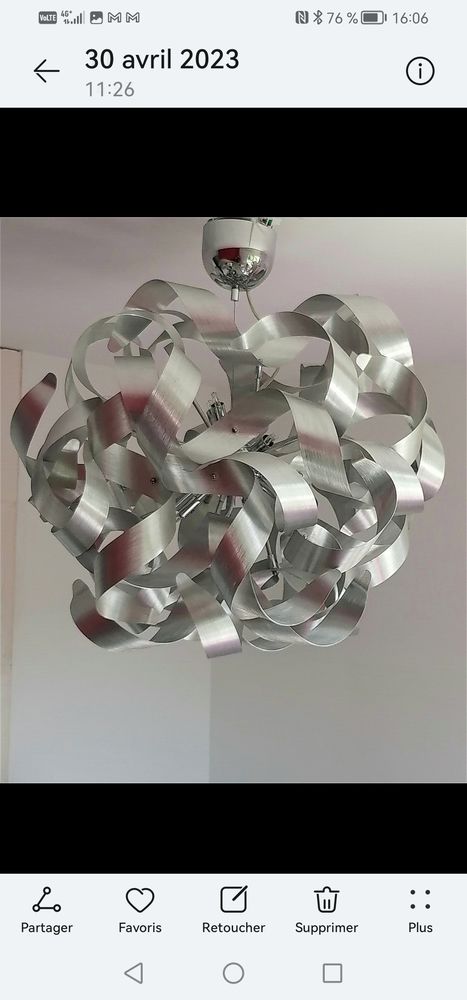 Luminaire boule aluminium 80 cm 70 Solli�s-Pont (83)