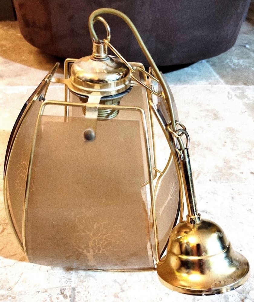 Luminaire suspension dor� et marron 29 Le Thoronet (83)