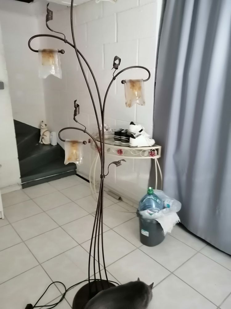 , luminaires sur pieds verre tremp� tr�s bon �tat prix 100 Ponts-et-Marais (76)