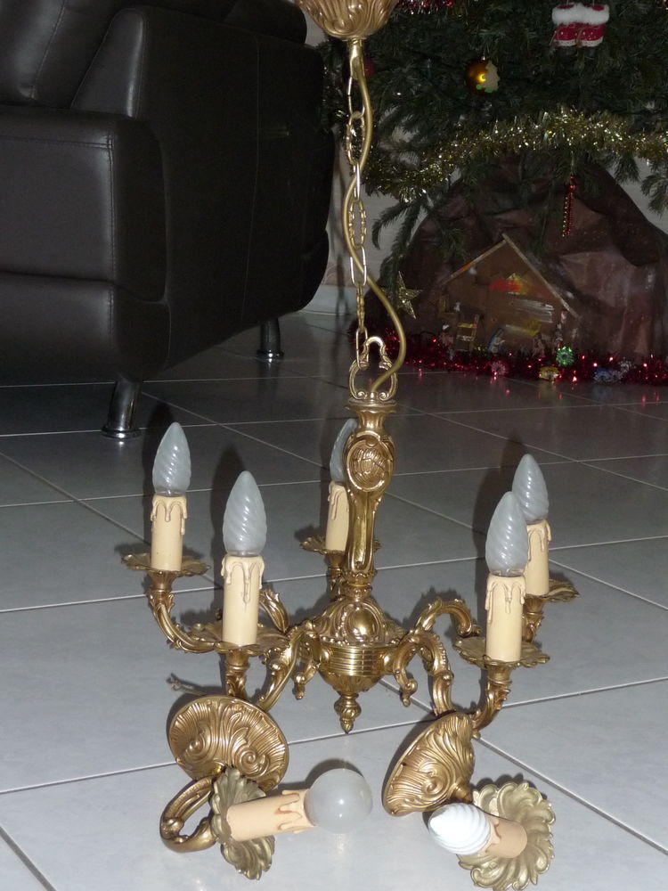Lustre  ancien avec 2 appliques 45 Saint-Bernard (21)