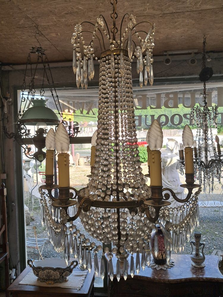 Lustre ancien � pampille 270 Ch�teau-l'�v�que (24)