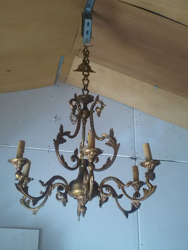  Lustre, appliques, lampadaire en Bronze doré style Louis XV 190 Thaims (17)