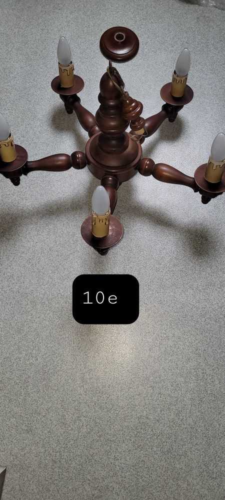 lustre en bois avec ampoules tbe 10 Amiens (80)