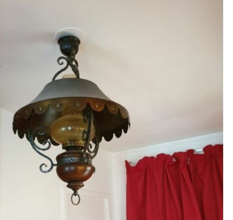 Lustre en bois et fer forg� lampe de belle qualit� bois mass 60 Dourdan (91)