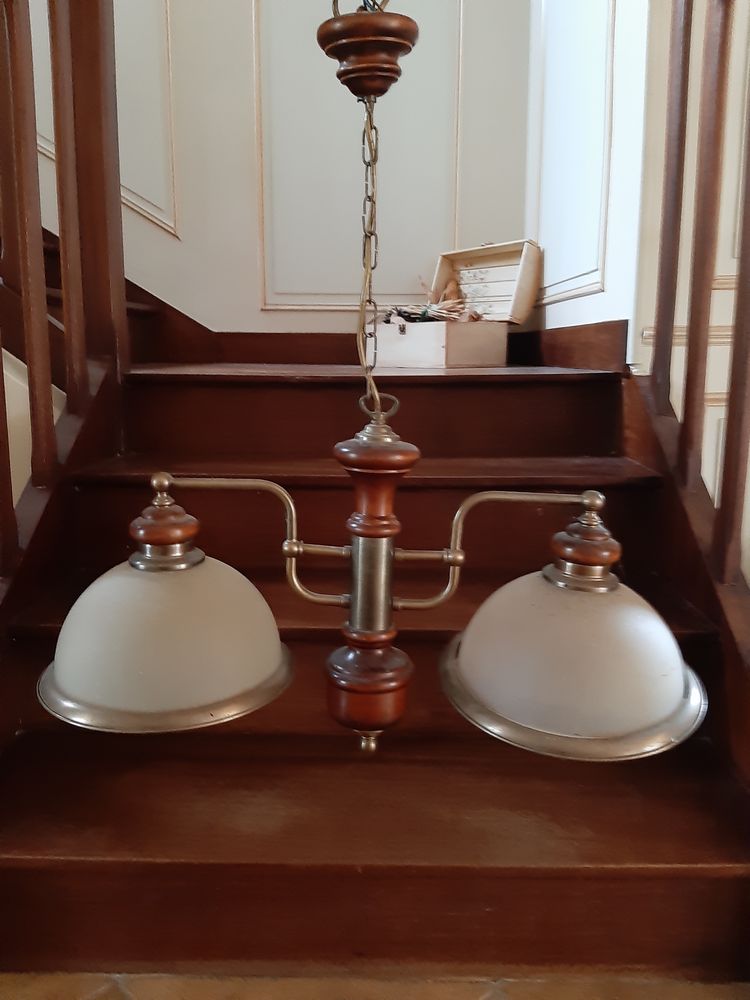 Lustre Bois Laiton 2 Lumi�res 25 Arcis-le-Ponsart (51)