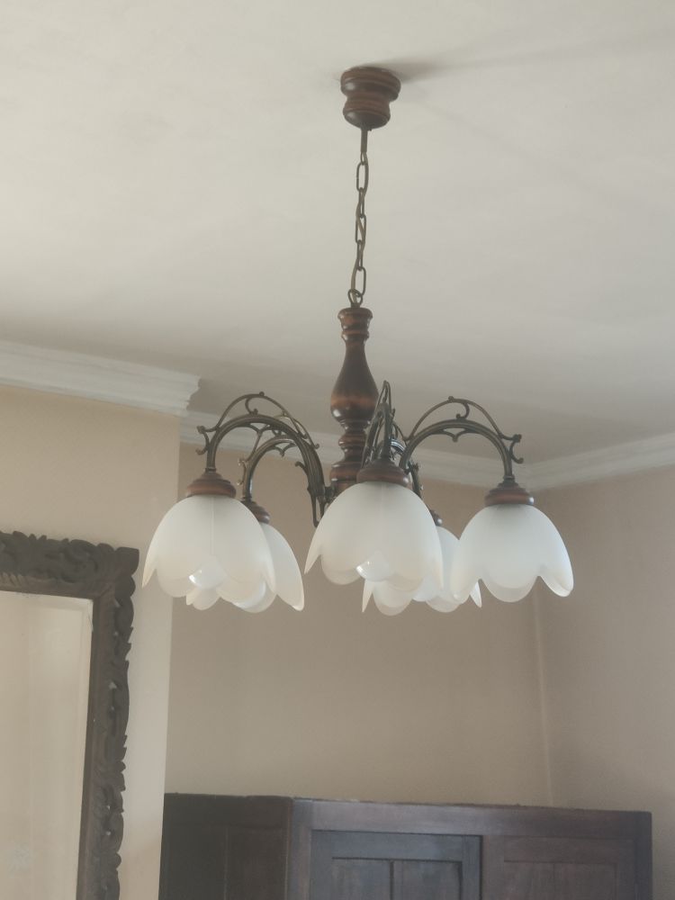 lustre en bois et laiton 30 Douai (59)