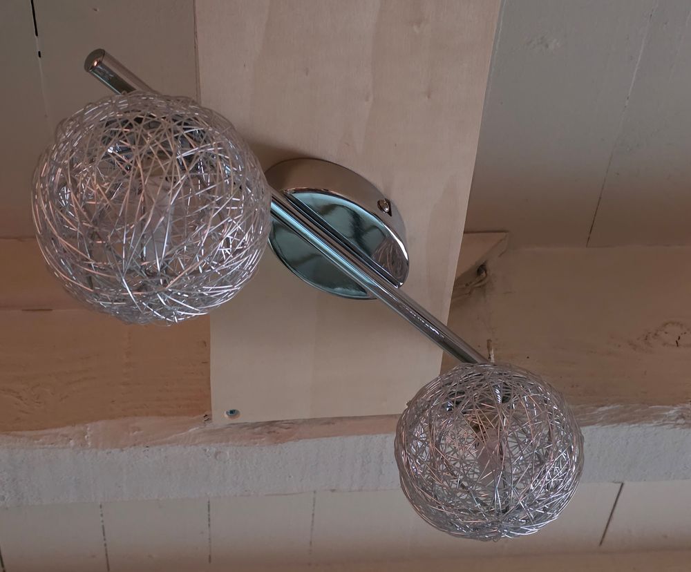 lustre 2 boules argent� moderne 5 Le Barcar�s (66)