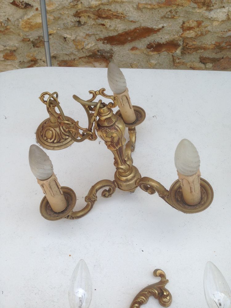 Lustre 3 branches en bronze 0 Le Croisic (44)