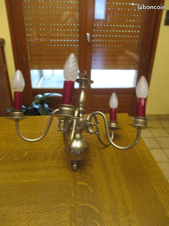 Lustre 5 branches en �tain fonctionne vintage 0 M�rignies (59)