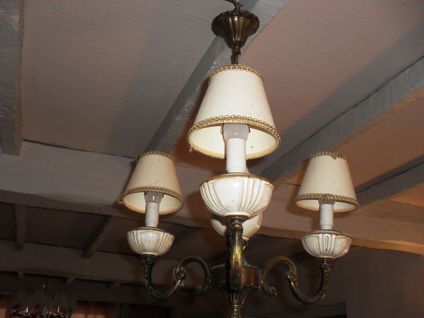 lustre 3 branches,en laiton dore vieilli 40 Brassac (81)