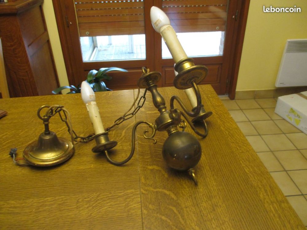 Lustre en bronze 3 branches vintage bon fonctionnement 0 M�rignies (59)