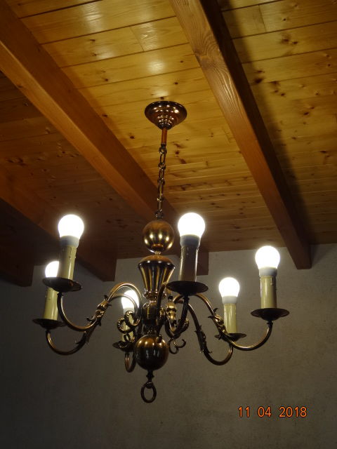 Lustre bronze 6 branches 40 Servon-sur-Vilaine (35)