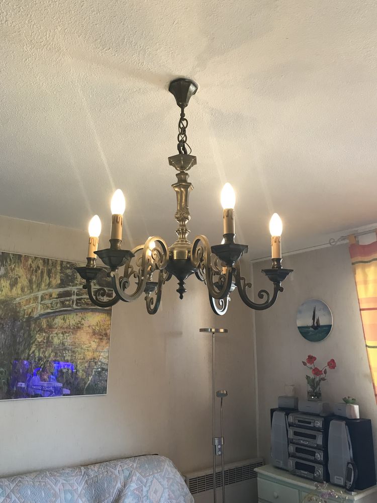 Lustre en Etain 6 branches 25 Saint-Rapha�l (83)