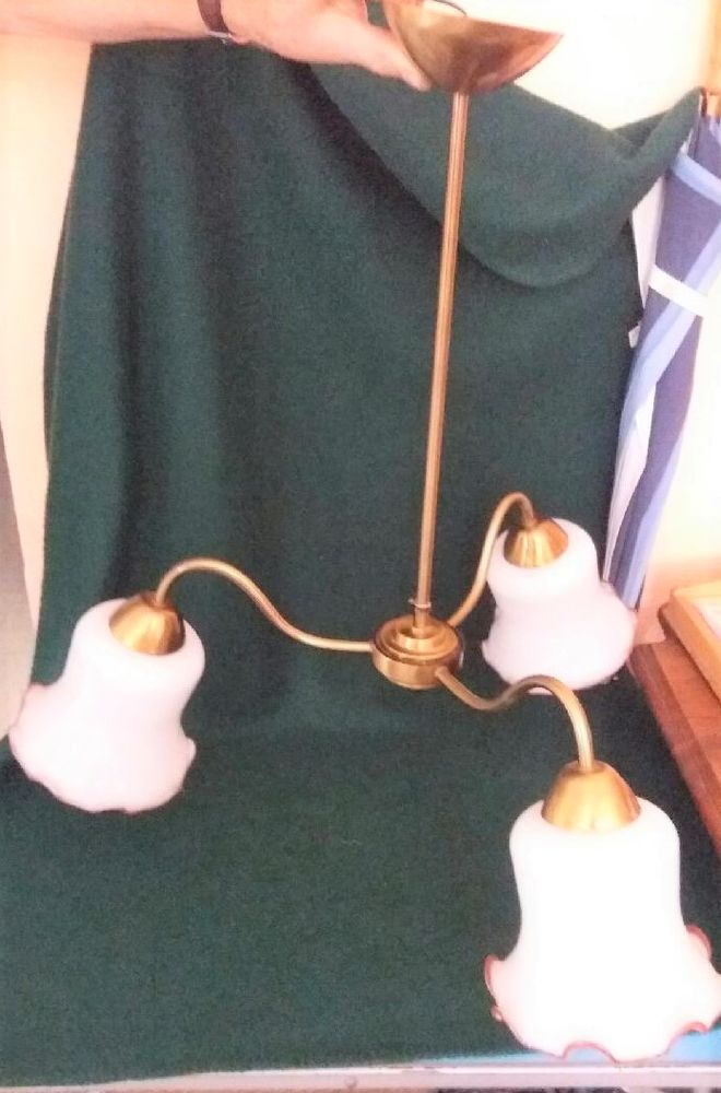 Lustre 3 fleurs cuivre 49 Bezons (95)