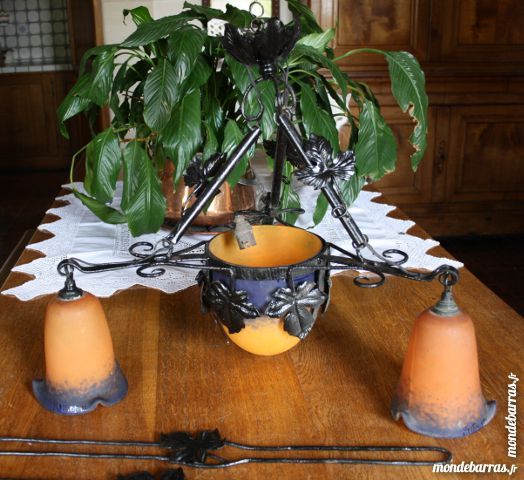 lustre fer forg� sign�   art d�co   300 Saint-Mathurin-sur-Loire (49)