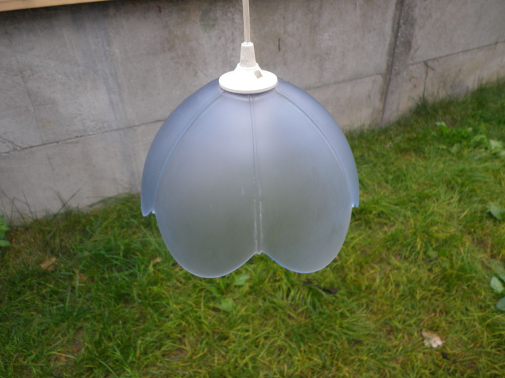 Lustre globe verre bleu 25 Toulouse (31)