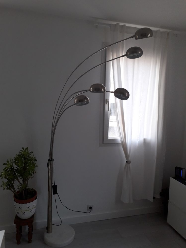 Lustre en inox avec pieds en marbre  5 lampes 150 Saint-R�my-l'Honor� (78)