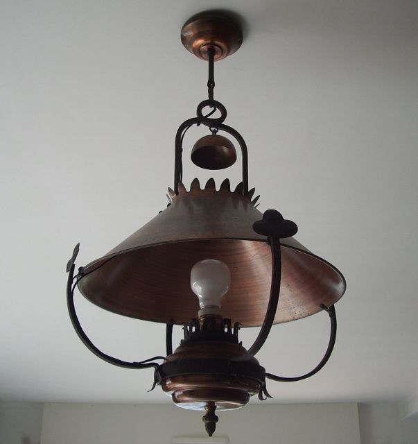 Lustre lampe à pétrole fer & cuivre Vintage 45 Les Sables-d'Olonne (85)