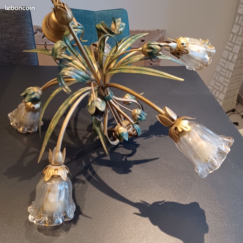 Lustre fer et pate de verre 60 Ga�l (35)