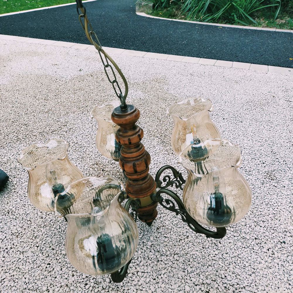 Lustre plafonnier 5 branches 25 �vron (53)