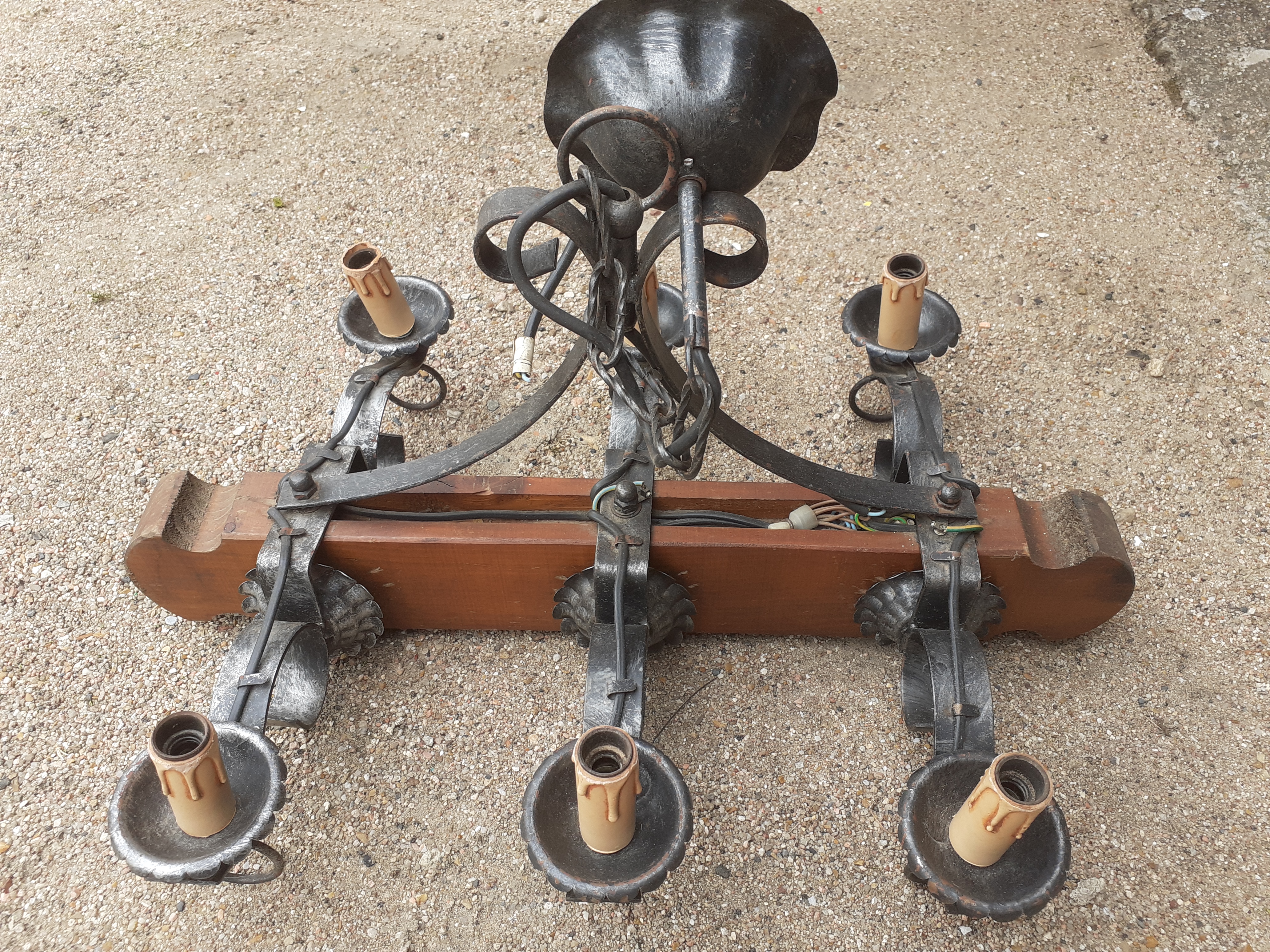 Lustre rectangulaire en bois 6 Digoin (71)