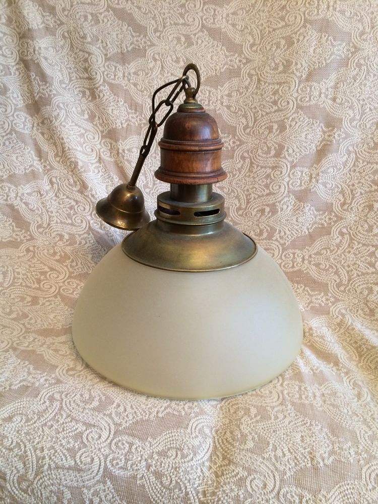 LUSTRE RUSTIQUE VERRE - BOIS ET LAITON 20 Besan�on (25)