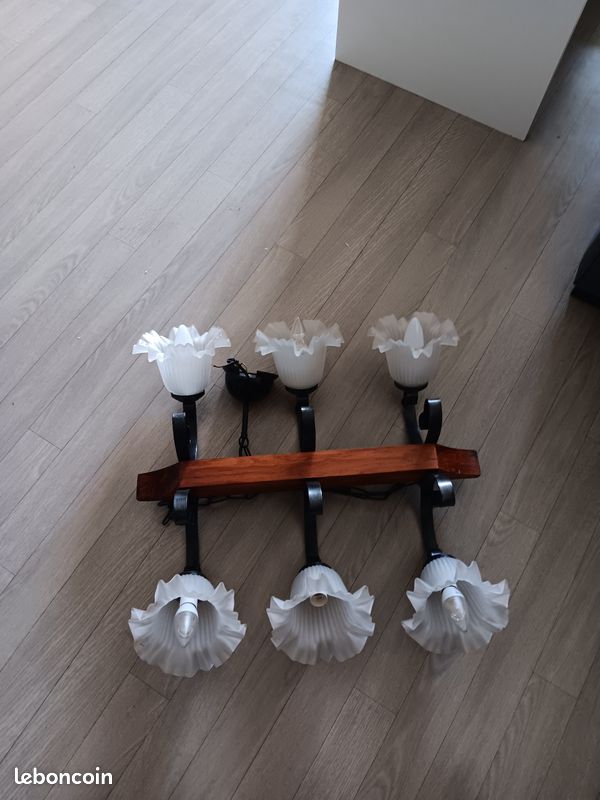 Lustre vintage bois et m�tal 55 Meaux (77)