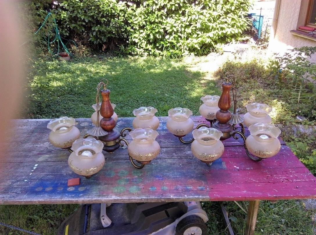 2 lustres en bronze 0 Grenay (38)