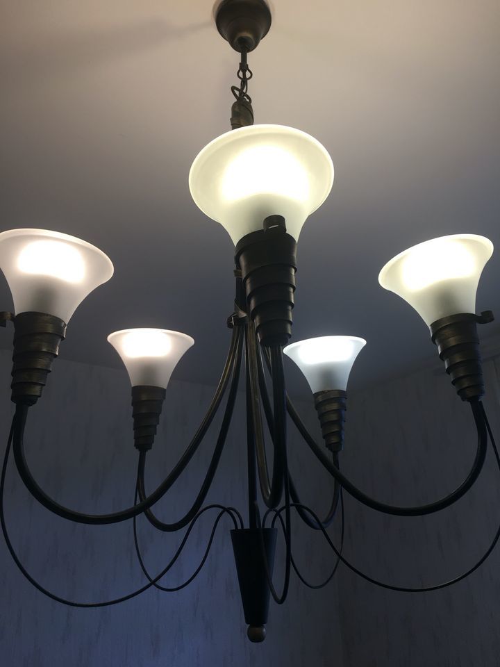 2 lustres contemporains identiques   : 3 et 5 branches 80 Saint-Thuriau (56)