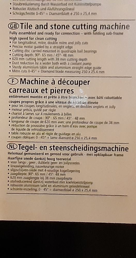 Machine � d�couper carreaux et pierres sur table 100 Orchamps (39)