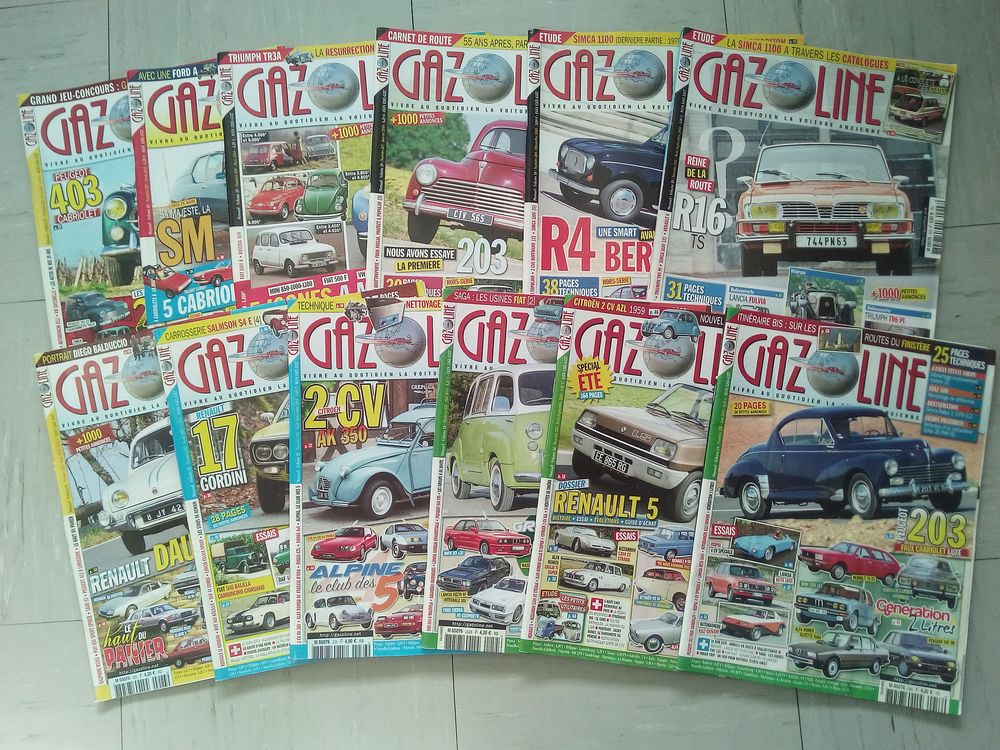 lot 12 magazines revues voiture auto r�tro gazoline 15 Toul (54)