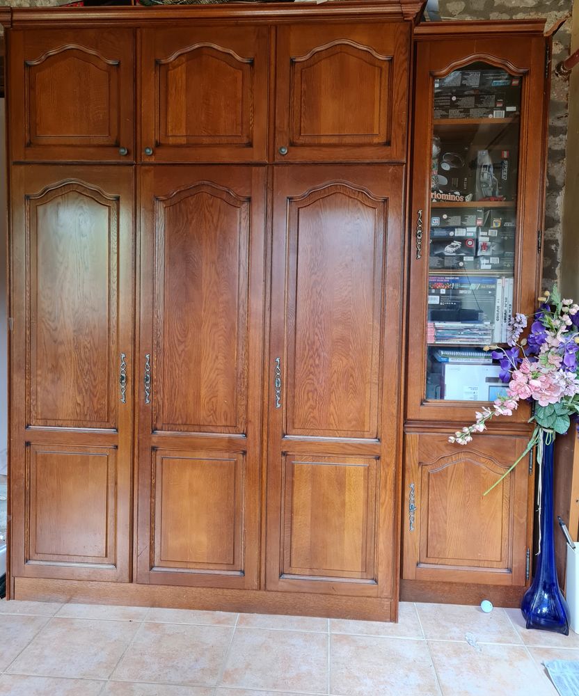 Magnifique lit armoire biblioth�que bois et moulures 200 Erceville (45)