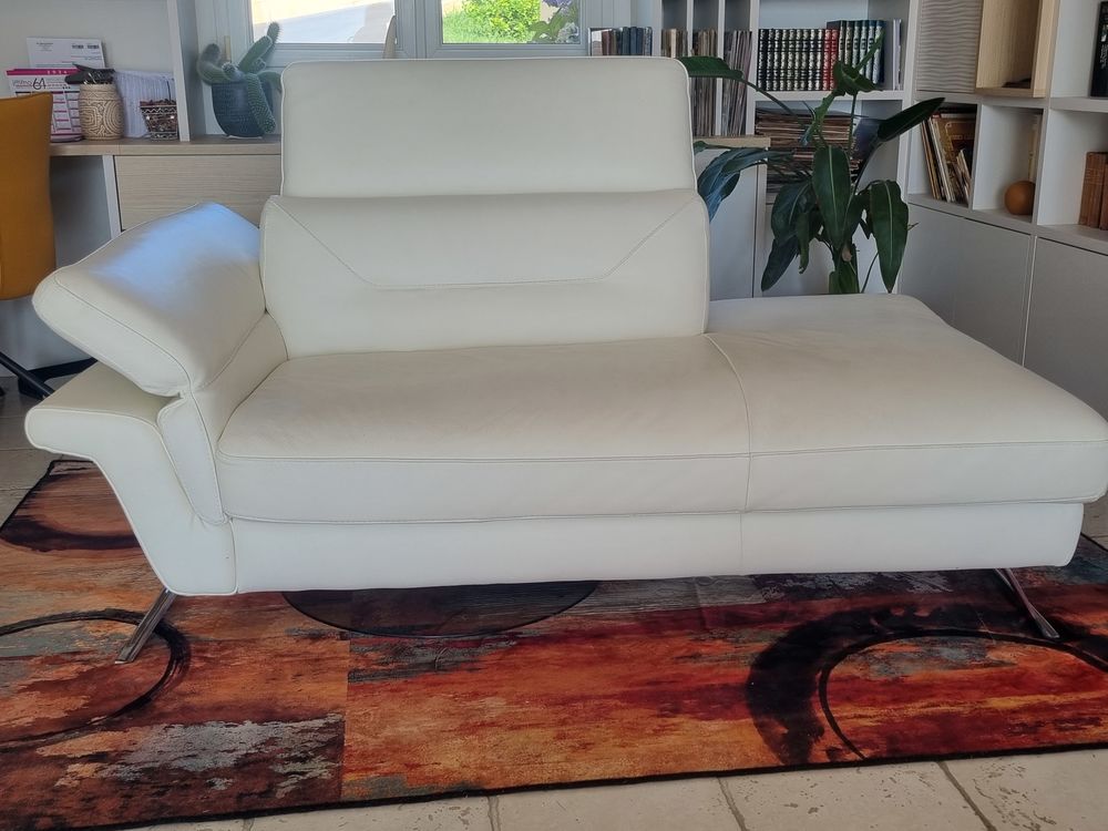 Magnifique banquette en cuir blanc 1300 Montardon (64)