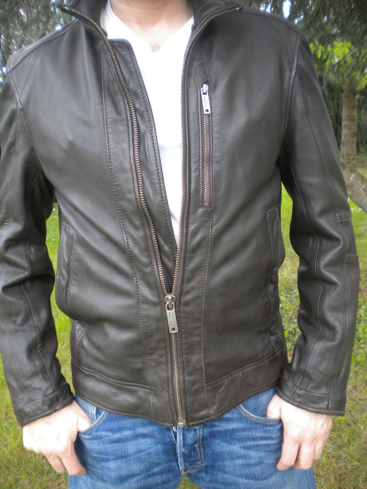 Magnifique blouson biker en cuir CHEVIGNON (M) 299 Valli�res-les-Grandes (41)