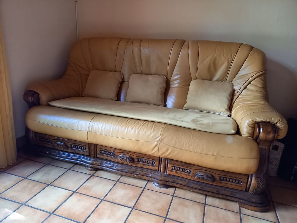 magnifique canape cuir plein fleur 400 Fr�terive (73)