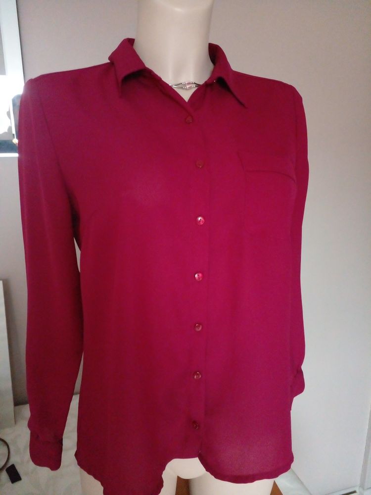 Magnifique chemisier bordeaux � manches longues 6 Auneau (28)