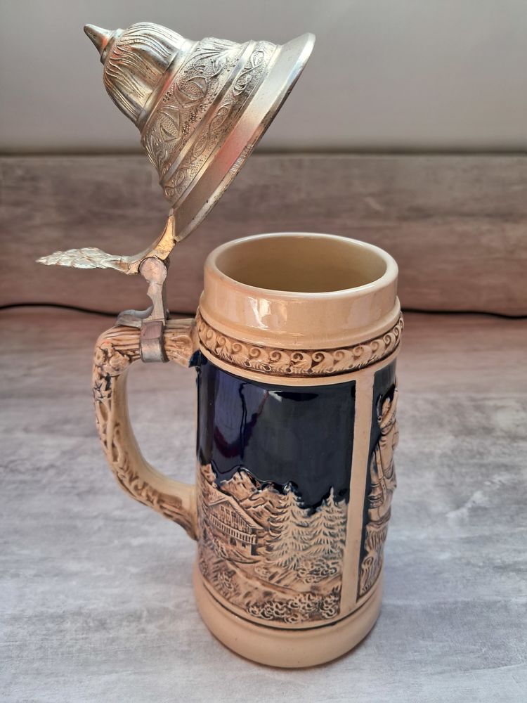 Magnifique et grande chope � bi�re vintage 24 Auneau (28)