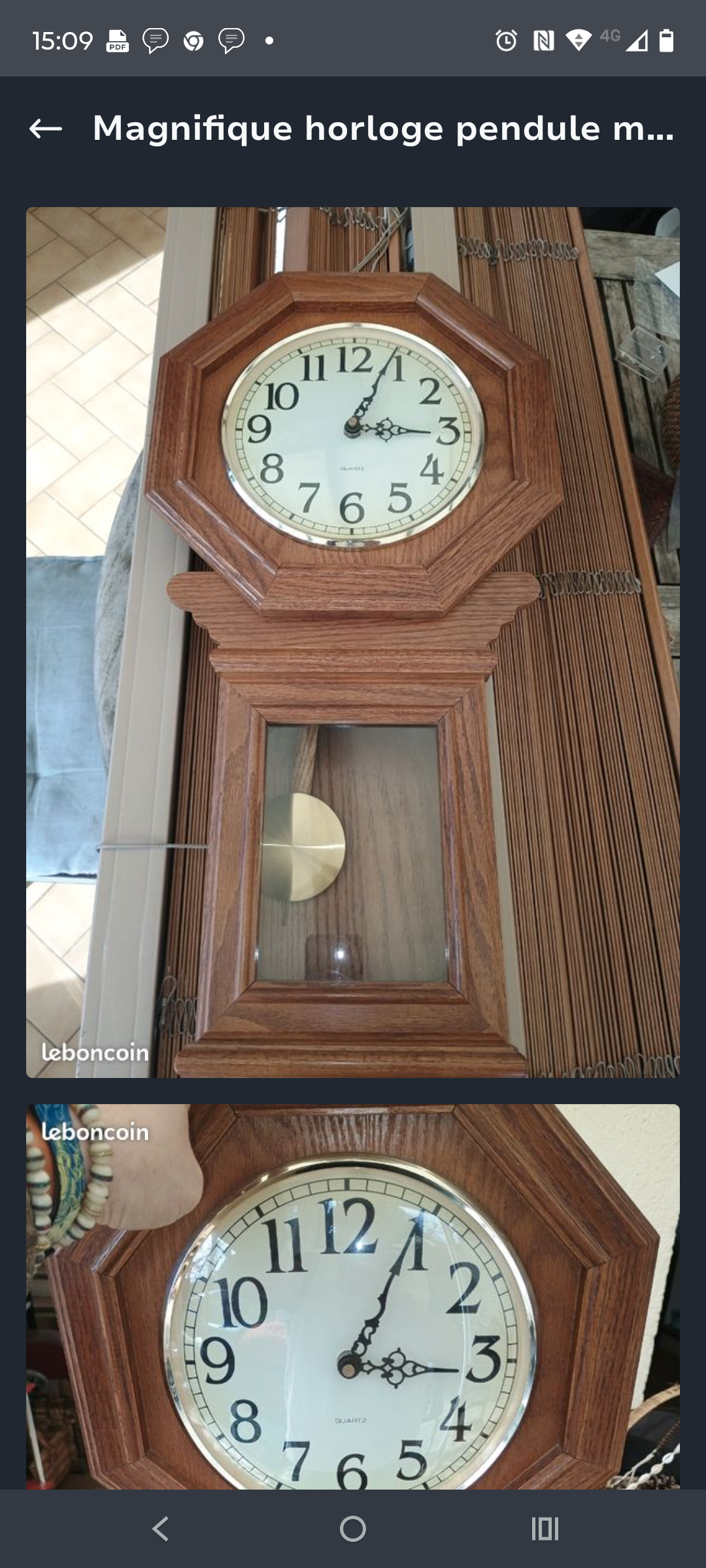 Magnifique horloge mural quartz 189 Maintenon (28)