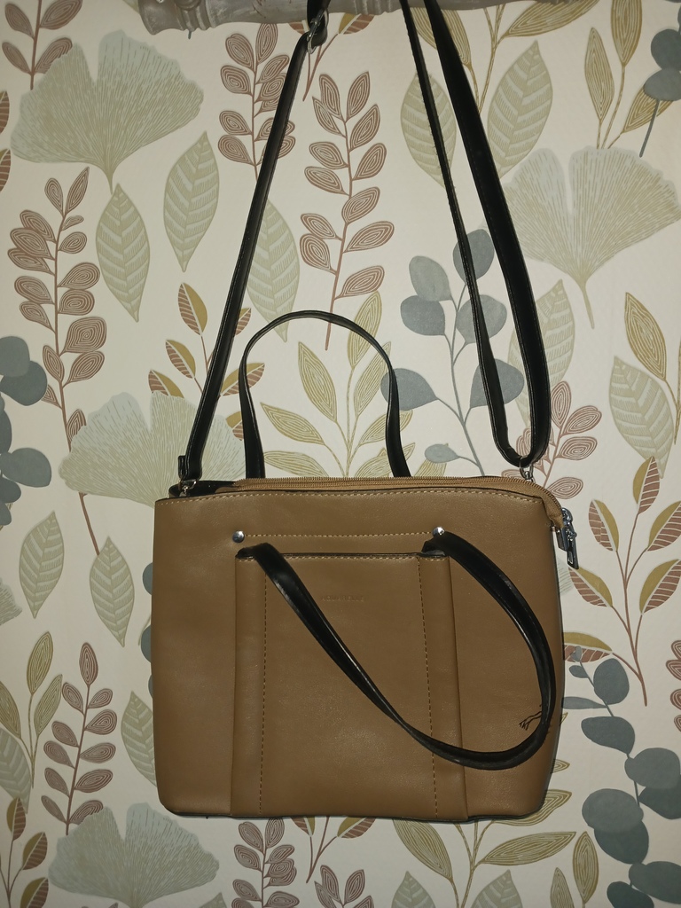 Sac � main �l�gant en cuir beige avec bandouli�re 10 Thourotte (60)