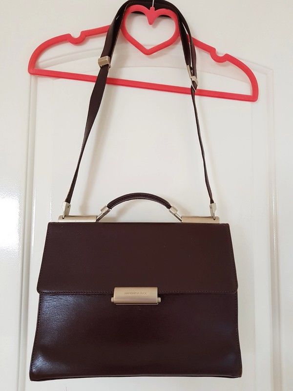Sac � main Mandarina Duck en cuir marron 50 Lu�on (85)
