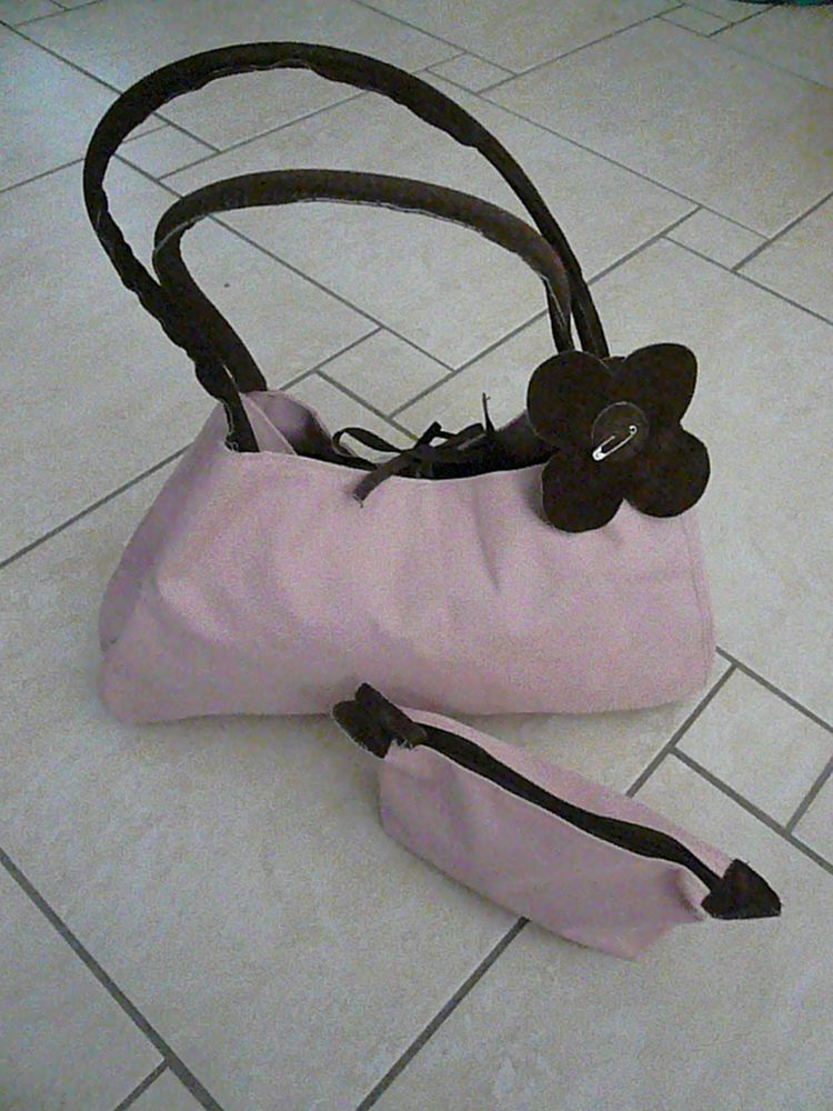 Sac � main rose et marron + pochette assortie 5 Franqueville-Saint-Pierre (76)