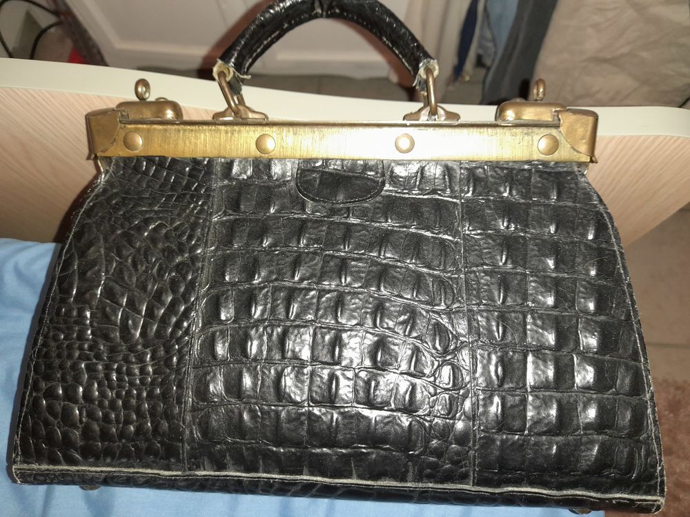 Sac � main Vintage fa�on Crocodile 25 Guilvinec (29)