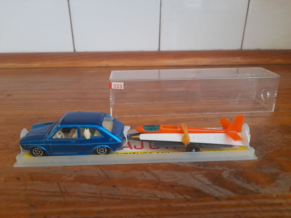 Majorette Lot Ancien Fiat 127 Bleue + Planeur + Boite 120 Toulon (83)