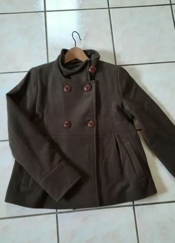  Manteau caban marron 80% Laine quasi neuf  T 38 ou 38 - 40 20 Domart-en-Ponthieu (80)