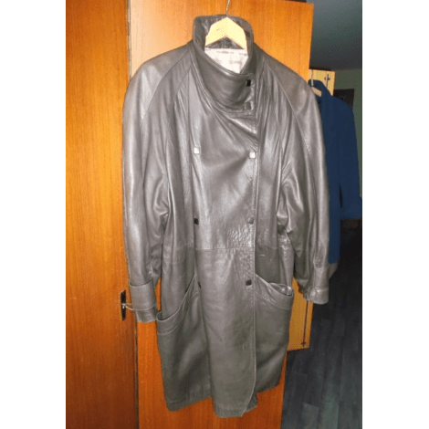 Manteau en cuir brun T 42 38 Jussey (70)