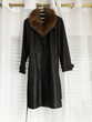 Manteau  en cuir noir avec col amovible en fourrure synth. 50 Pont-de-Salars (12)