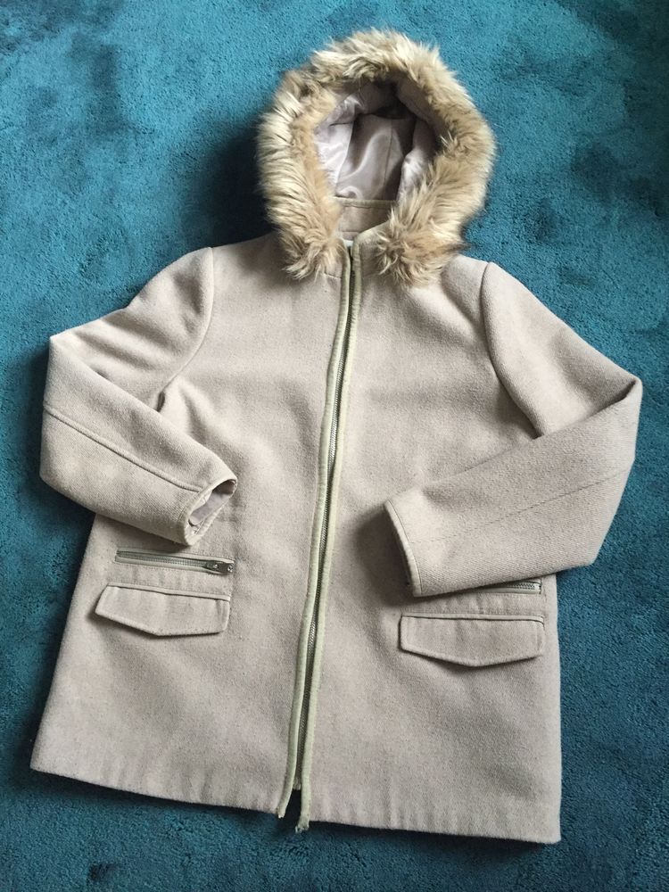  Manteau  Duffle coat beige avec capuche fouurrure  Camaieu 15 Villeurbanne (69)