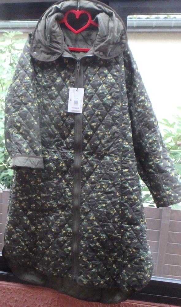 Manteau long coupe oversize  vert fonc�, capuche, taille L 35 Colmar (68)