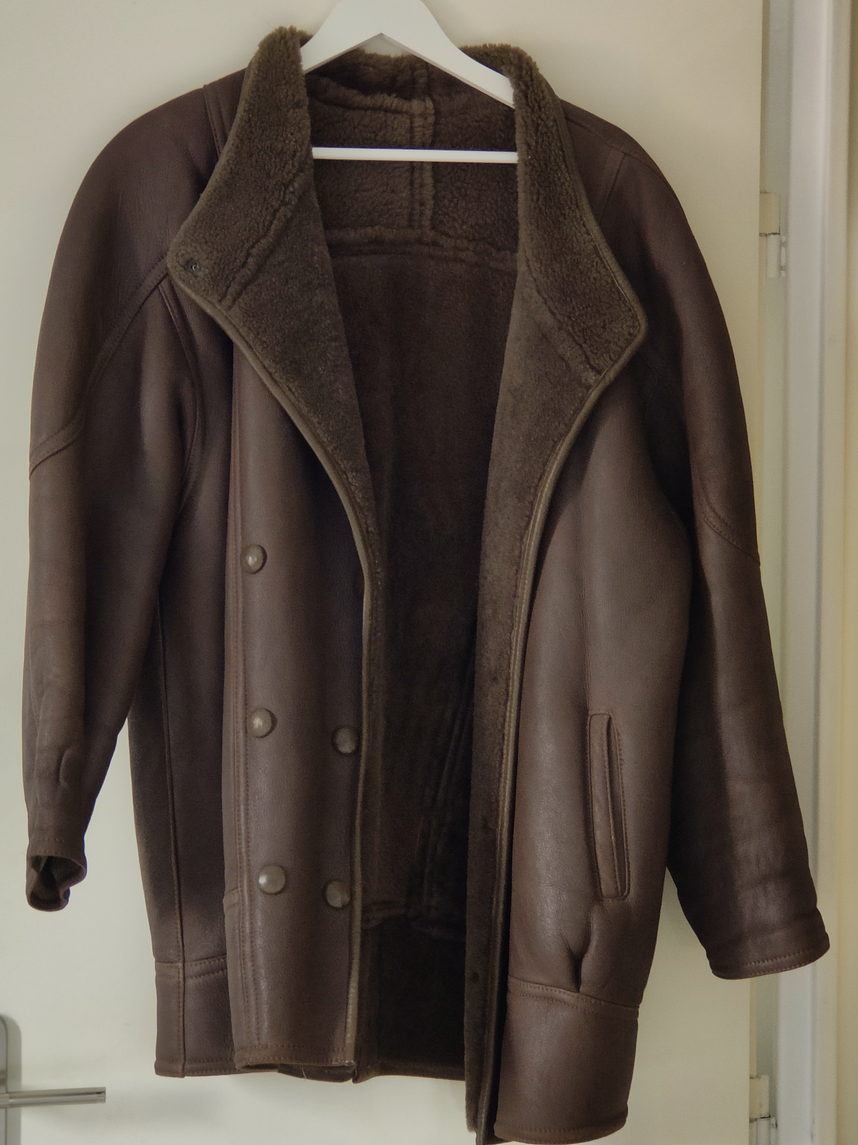 Manteau peau de mouton retourn� en cuir marron 150 Osny (95)