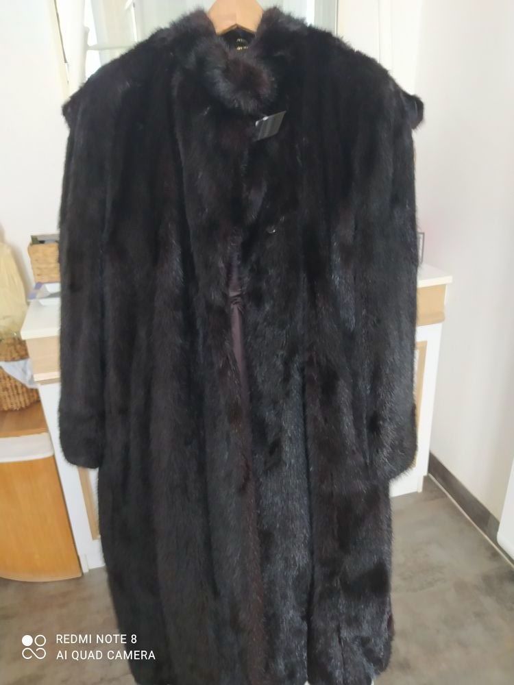Manteau de vison marron mi long 300 Saujon (17)